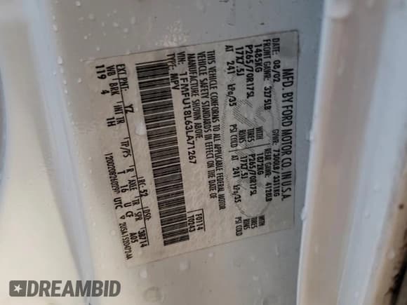 ✅ 2003 Ford Expedition Eddie Bauer • VIN: 1FMFU18L63LA71267 • Lot: 85101274. Listed on Copart with 315,402 mi. Free auction sales archive from the USA and detailed vehicle history report at DreamBid. Image 15.