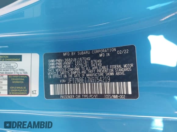 ✅ 2022 Toyota 86 Premium • VIN: JF1ZNBE17N9754219 • Lot: 42500119. Wystawiony na IAAI z przebiegiem 22 191 mil. Bezpłatny archiwum sprzedaży aukcyjnych z USA i szczegółowy raport historii pojazdu na DreamBid. Zdjęcie 9.