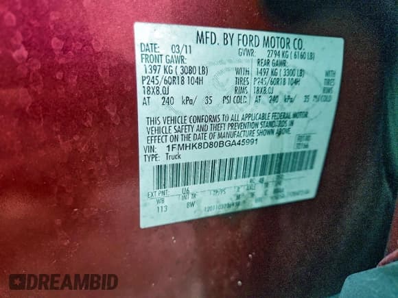 ✅ 2011 Ford Explorer XLT • VIN: 1FMHK8D80BGA45991 • Lot: 93960235. Wystawiony na Copart z przebiegiem 203 519 mil. Bezpłatny archiwum sprzedaży aukcyjnych z USA i szczegółowy raport historii pojazdu na DreamBid. Zdjęcie 14.