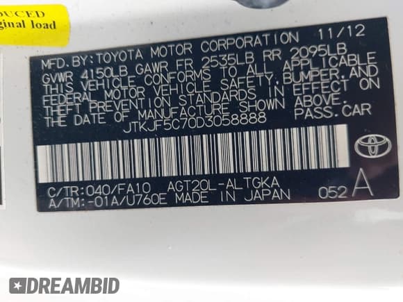 ✅ 2013 Scion tC • VIN: JTKJF5C70D3058888 • Lot: 41892224. Wystawiony na IAAI z przebiegiem 84 749 mil. Bezpłatny archiwum sprzedaży aukcyjnych z USA i szczegółowy raport historii pojazdu na DreamBid. Zdjęcie 9.