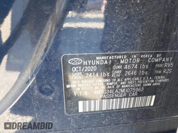 ✅ 2021 Genesis G70 2.0T • VIN: KMTG34LA2MU075963 • Лот: 43551171. Опубликован ранее на IAAI с пробегом 34 638 миль. Бесплатный доступ к архиву аукционных продаж из США и подробный отчёт об истории автомобиля на DreamBid. Изображение 9.