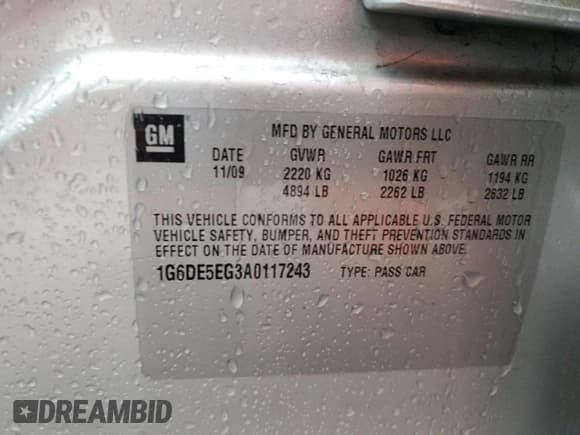 ✅ 2010 Cadillac CTS Luxury • VIN: 1G6DE5EG3A0117243 • Lot: 92991355. Wystawiony na Copart z przebiegiem 241 544 mil. Bezpłatny archiwum sprzedaży aukcyjnych z USA i szczegółowy raport historii pojazdu na DreamBid. Zdjęcie 12.