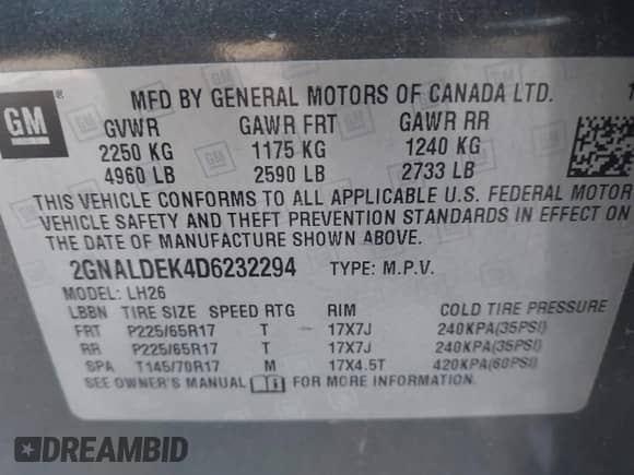 2013 Chevrolet Equinox LT с VIN 2GNALDEK4D6232294, выставлен на аукционе IAAI как лот 43590806 с пробегом 125 500 миль миль и . История ставок и продаж доступна на DreamBid. Изображение 9.