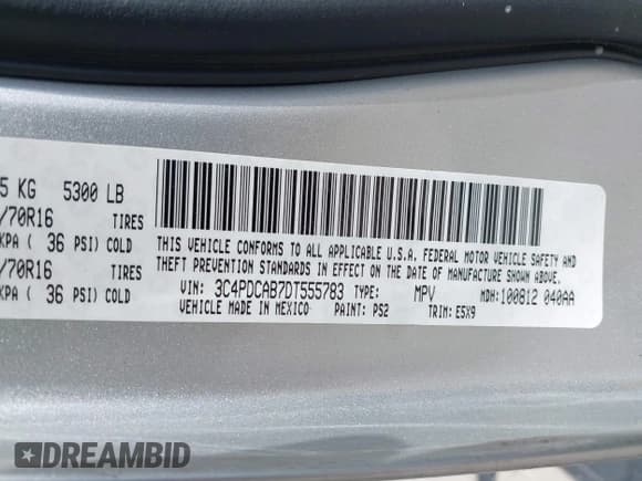✅ 2013 Dodge Journey American Value • VIN: 3C4PDCAB7DT555783 • Lot: 43120210. Wystawiony na IAAI z przebiegiem 150 421 mil. Bezpłatny archiwum sprzedaży aukcyjnych z USA i szczegółowy raport historii pojazdu na DreamBid. Zdjęcie 9.