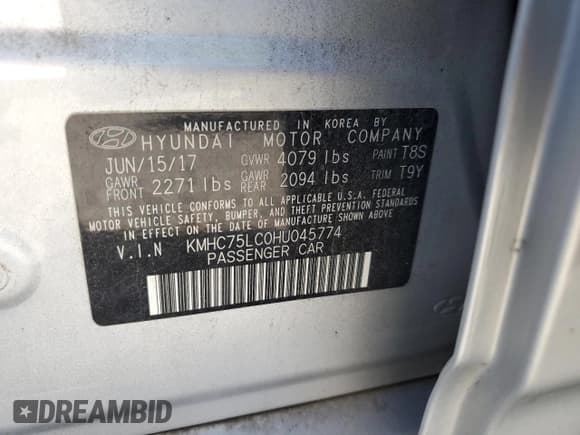 ✅ 2017 Hyundai Ioniq SEL • VIN: KMHC75LC0HU045774 • Lot: 83817094. Wystawiony na Copart z przebiegiem 103 752 mil. Bezpłatny archiwum sprzedaży aukcyjnych z USA i szczegółowy raport historii pojazdu na DreamBid. Zdjęcie 12.