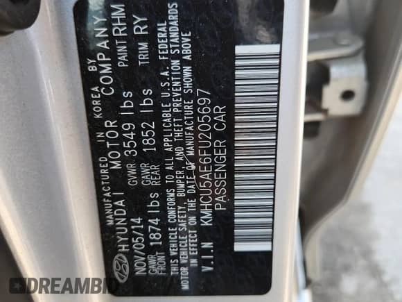✅ 2015 Hyundai Accent Sport • VIN: KMHCU5AE6FU205697 • Lot: 63021735. Wystawiony na Copart z przebiegiem 61 702 mil. Bezpłatny archiwum sprzedaży aukcyjnych z USA i szczegółowy raport historii pojazdu na DreamBid. Zdjęcie 13.