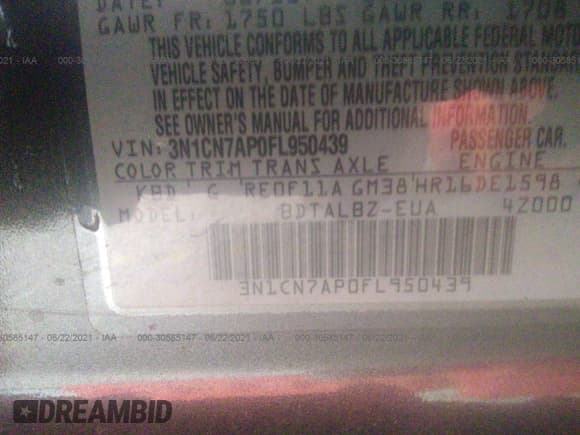 ✅ 2015 Nissan Versa S • VIN: 3N1CN7AP0FL950439 • Lot: 30585147. Wystawiony na IAAI z przebiegiem 103 741 mil. Bezpłatny archiwum sprzedaży aukcyjnych z USA i szczegółowy raport historii pojazdu na DreamBid. Zdjęcie 9.