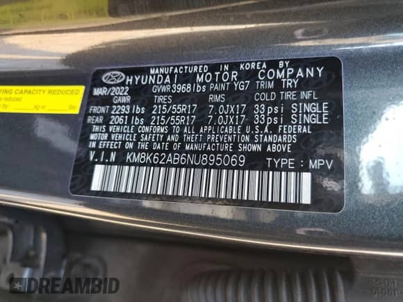 2022 Hyundai Kona SEL z VIN KM8K62AB6NU895069, wystawiony jako Copart lot #52220863 z przebiegiem 11 484 mil mil oraz . Historia ofert i sprzedaży dostępna na DreamBid. Obrazek 14.