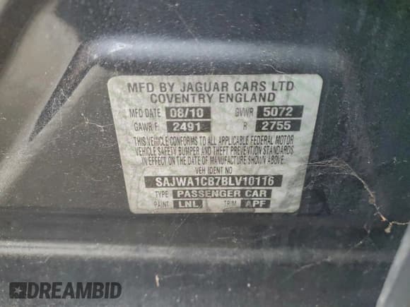 ✅ 2011 Jaguar XJ • VIN: SAJWA1CB7BLV10116 • Лот: 95182745. Опубликован ранее на Copart с пробегом Не указан. Бесплатный доступ к архиву аукционных продаж из США и подробный отчёт об истории автомобиля на DreamBid. Изображение 12.