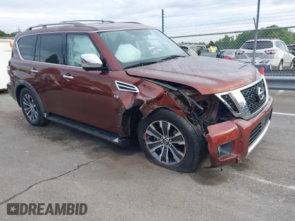 ✅ 2018 Nissan Armada SL • VIN: JN8AY2ND0J9052718 • Lot: 42088571. Listed on IAAI with 61,671 mi. Free auction sales archive from the USA and detailed vehicle history report at DreamBid. Image 1.