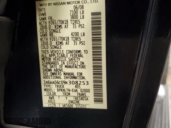 ✅ 2009 Nissan Titan SE • VIN: 1N6AA06C09N308253 • Лот: 87547465. Опубликован ранее на Copart с пробегом 163 637 миль. Бесплатный доступ к архиву аукционных продаж из США и подробный отчёт об истории автомобиля на DreamBid. Изображение 13.