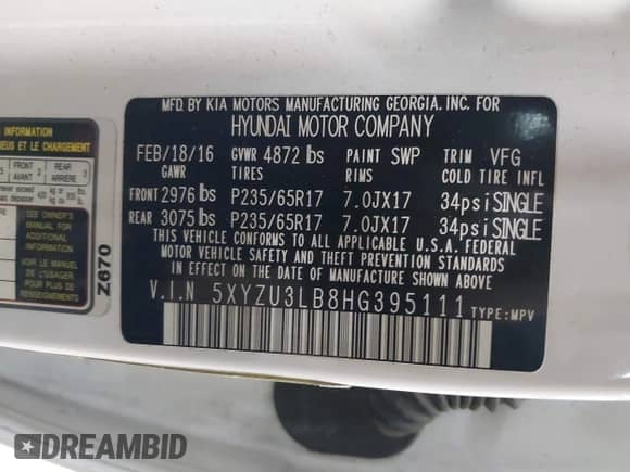 2017 Hyundai Santa Fe 2.4L с VIN 5XYZU3LB8HG395111, выставлен на аукционе IAAI как лот 43382949 с пробегом 151 972 миль миль и . История ставок и продаж доступна на DreamBid. Изображение 9.