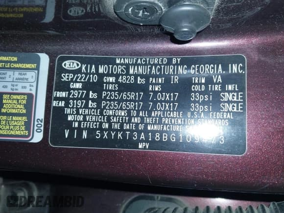 ✅ 2011 Kia Sorento LX • VIN: 5XYKT3A18BG109473 • Lot: 43728724. Wystawiony na IAAI z przebiegiem 153 223 mil. Bezpłatny archiwum sprzedaży aukcyjnych z USA i szczegółowy raport historii pojazdu na DreamBid. Zdjęcie 9.