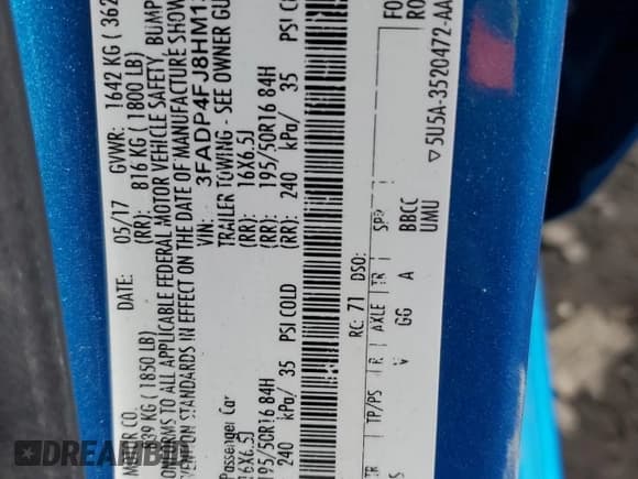 ✅ 2017 Ford Fiesta Titanium • VIN: 3FADP4FJ8HM139067 • Лот: 49733415. Опубликован ранее на Copart с пробегом 59 770 миль. Бесплатный доступ к архиву аукционных продаж из США и подробный отчёт об истории автомобиля на DreamBid. Изображение 14.