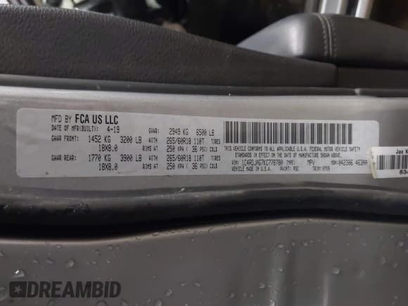 ✅ 2019 Dodge Durango SXT Plus • VIN: 1C4RDJAG7KC778780 • Lot: 42204790. Wystawiony na IAAI z przebiegiem 84 984 mil. Bezpłatny archiwum sprzedaży aukcyjnych z USA i szczegółowy raport historii pojazdu na DreamBid. Zdjęcie 9.