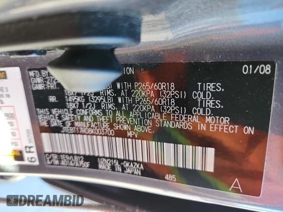 ✅ 2008 Toyota 4Runner Limited • VIN: JTEBT17R08K003700 • Лот: 81140595. Опубликован ранее на Copart с пробегом 80 225 миль. Бесплатный доступ к архиву аукционных продаж из США и подробный отчёт об истории автомобиля на DreamBid. Изображение 13.