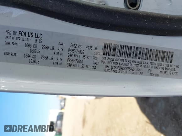 ✅ 2016 Jeep Patriot Sport SE • VIN: 1C4NJPBA8GD575435 • Lot: 40553382. Listed on IAAI with 187,685 mi. Free auction sales archive from the USA and detailed vehicle history report at DreamBid. Image 9.