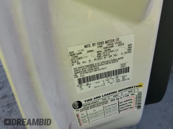 ✅ 2011 Ford F-150 Lariat • VIN: 1FTFW1EF1BFA11617 • Lot: 85510625. Wystawiony na Copart z przebiegiem 158 070 mil. Bezpłatny archiwum sprzedaży aukcyjnych z USA i szczegółowy raport historii pojazdu na DreamBid. Zdjęcie 12.