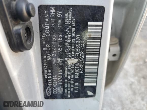 ✅ 2015 Hyundai Accent GLS • VIN: KMHCT4AE3FU839370 • Лот: 68365223. Опубликован ранее на Copart с пробегом 79 161 миль. Бесплатный доступ к архиву аукционных продаж из США и подробный отчёт об истории автомобиля на DreamBid. Изображение 14.