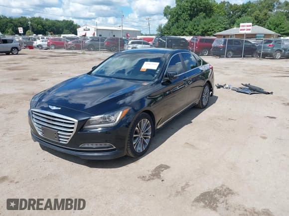 ✅ 2016 Hyundai Genesis 3.8L • VIN: KMHGN4JEXGU125443 • Lot: 43067215. Listed on IAAI with 72,223 mi. Free auction sales archive from the USA and detailed vehicle history report at DreamBid. Image 2.