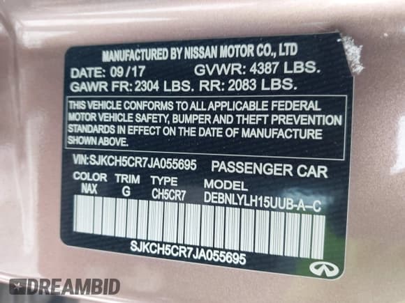 ✅ 2018 Infiniti QX30 Essential • VIN: SJKCH5CR7JA055695 • Lot: 41292291. Listed on IAAI with 129,634 mi. Free auction sales archive from the USA and detailed vehicle history report at DreamBid. Image 9.