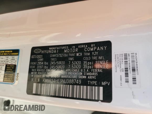 ✅ 2022 Hyundai Palisade SEL • VIN: KM8R34HE9NU388749 • Лот: 83818894. Опубликован ранее на Copart с пробегом 70 104 миль. Бесплатный доступ к архиву аукционных продаж из США и подробный отчёт об истории автомобиля на DreamBid. Изображение 14.