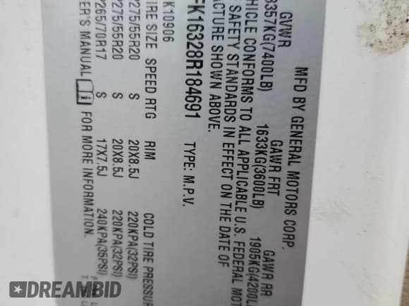 ✅ 2008 Chevrolet Suburban 2LT • VIN: 1GNFK16328R184691 • Lot: 81961984. Wystawiony na Copart z przebiegiem Nie podano. Bezpłatny archiwum sprzedaży aukcyjnych z USA i szczegółowy raport historii pojazdu na DreamBid. Zdjęcie 14.