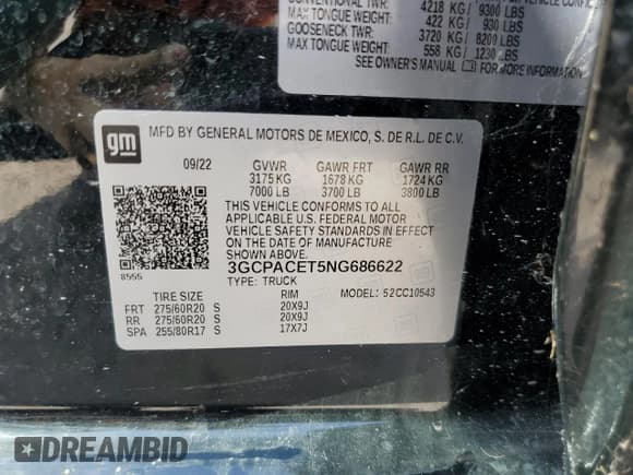 ✅ 2022 Chevrolet Silverado 1500 • VIN: 3GCPACET5NG686622 • Лот: 72154964. Опубликован ранее на Copart с пробегом 27 464 миль. Бесплатный доступ к архиву аукционных продаж из США и подробный отчёт об истории автомобиля на DreamBid. Изображение 12.