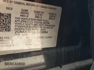 ✅ 2020 Chevrolet Equinox LT • VIN: 2GNAXJEV1L6153094 • Лот: 42556040. Опубликован ранее на IAAI с пробегом 72 554 миль. Бесплатный доступ к архиву аукционных продаж из США и подробный отчёт об истории автомобиля на DreamBid. Изображение 1.