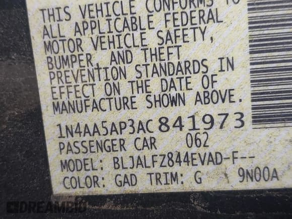 ✅ 2010 Nissan Maxima S • VIN: 1N4AA5AP3AC841973 • Лот: 43007374. Опубликован ранее на IAAI с пробегом 204 126 миль. Бесплатный доступ к архиву аукционных продаж из США и подробный отчёт об истории автомобиля на DreamBid. Изображение 9.