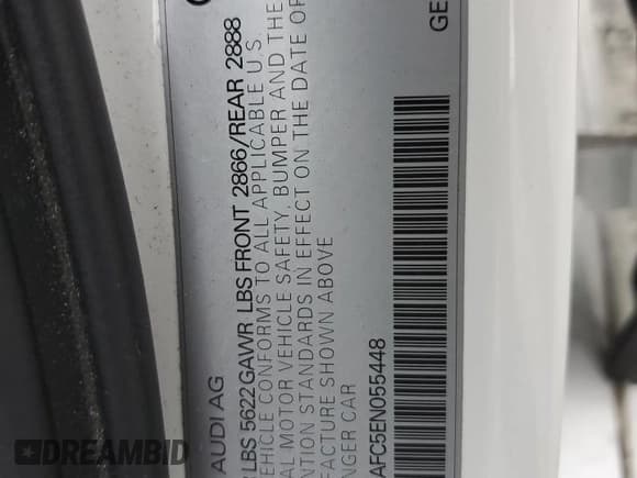 ✅ 2014 Audi S6 Prestige • VIN: WAUF2AFC5EN055448 • Лот: 73227954. Опубликован ранее на Copart с пробегом 98 994 миль. Бесплатный доступ к архиву аукционных продаж из США и подробный отчёт об истории автомобиля на DreamBid. Изображение 14.