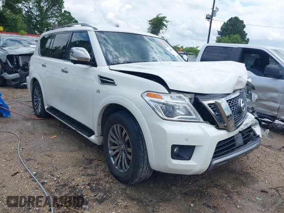 ✅ 2019 Nissan Armada Platinum • VIN: JN8AY2NF3K9350117 • Lot: 43089266. Listed on IAAI with 154,377 mi. Free auction sales archive from the USA and detailed vehicle history report at DreamBid. Image 1.