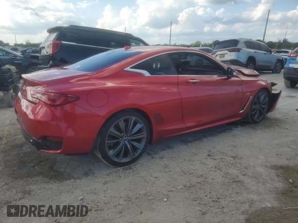 ✅ 2019 Infiniti Q60 Red Sport 400 • VIN: JN1FV7EK2KM360206 • Lot: 91871305. Listed on Copart with 38,626 mi. Free auction sales archive from the USA and detailed vehicle history report at DreamBid. Image 3.