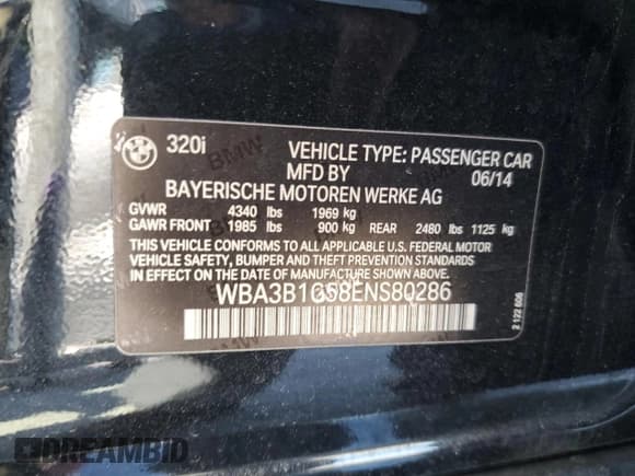 ✅ 2014 BMW 3 Series 320i • VIN: WBA3B1G58ENS80286 • Лот: 91893725. Опубликован ранее на Copart с пробегом 44 796 миль. Бесплатный доступ к архиву аукционных продаж из США и подробный отчёт об истории автомобиля на DreamBid. Изображение 12.