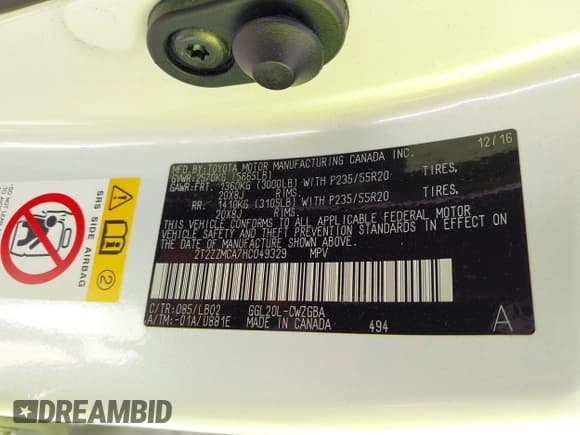 ✅ 2017 Lexus RX 350 • VIN: 2T2ZZMCA7HC049329 • Lot: 43314938. Listed on IAAI with 69,487 mi. Free auction sales archive from the USA and detailed vehicle history report at DreamBid. Image 9.