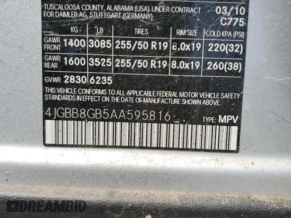 ✅ 2010 Mercedes-Benz M 350 • VIN: 4JGBB8GB5AA595816 • Lot: 68593625. Listed on Copart with 101,234 mi. Free auction sales archive from the USA and detailed vehicle history report at DreamBid. Image 13.