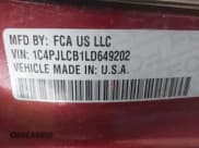 ✅ 2020 Jeep Cherokee Latitude • VIN: 1C4PJLCB1LD649202 • Lot: 42881868. Listed on IAAI with 172,069 mi. Free auction sales archive from the USA and detailed vehicle history report at DreamBid. Image 9.