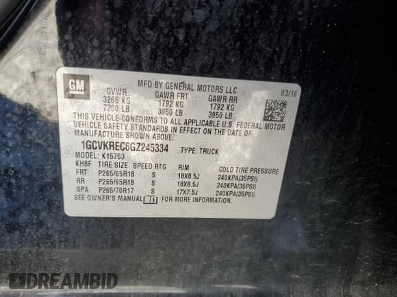 ✅ 2016 Chevrolet Silverado 1500 LT • VIN: 1GCVKREC6GZ245334 • Лот: 75837664. Опубликован ранее на Copart с пробегом 122 204 миль. Бесплатный доступ к архиву аукционных продаж из США и подробный отчёт об истории автомобиля на DreamBid. Изображение 13.