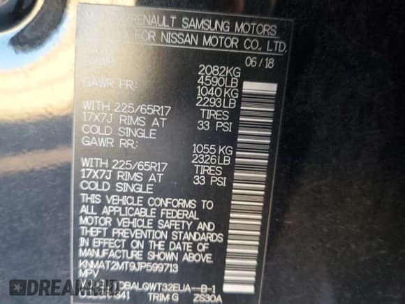 ✅ 2018 Nissan Rogue S • VIN: KNMAT2MT9JP599713 • Lot: 91390735. Wystawiony na Copart z przebiegiem 99 719 mil. Bezpłatny archiwum sprzedaży aukcyjnych z USA i szczegółowy raport historii pojazdu na DreamBid. Zdjęcie 13.