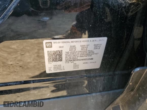 ✅ 2022 Chevrolet Blazer RS • VIN: 3GNKBERS1NS211588 • Lot: 68422405. Listed on Copart with 24,213 mi. Free auction sales archive from the USA and detailed vehicle history report at DreamBid. Image 12.