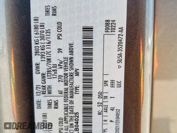 ✅ 2021 Ford Bronco • VIN: 1FMEE5DP3MLB04025 • Lot: 70059825. Wystawiony na Copart z przebiegiem 35 667 mil. Bezpłatny archiwum sprzedaży aukcyjnych z USA i szczegółowy raport historii pojazdu na DreamBid. Zdjęcie 12.