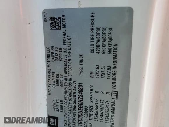 ✅ 2017 Chevrolet Silverado 2500HD Work Truck • VIN: 1GC0CUEG0HZ340891 • Lot: 60320815. Wystawiony na Copart z przebiegiem 181 356 mil. Bezpłatny archiwum sprzedaży aukcyjnych z USA i szczegółowy raport historii pojazdu na DreamBid. Zdjęcie 12.