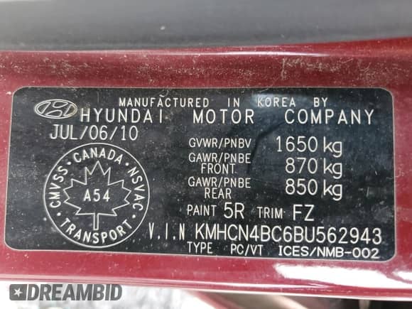 2011 Hyundai Accent GL с VIN KMHCN4BC6BU562943, выставлен на аукционе Copart как лот 60401654 с пробегом 177 217 миль миль и Списание • Salvage title. История ставок и продаж доступна на DreamBid. Изображение 13.