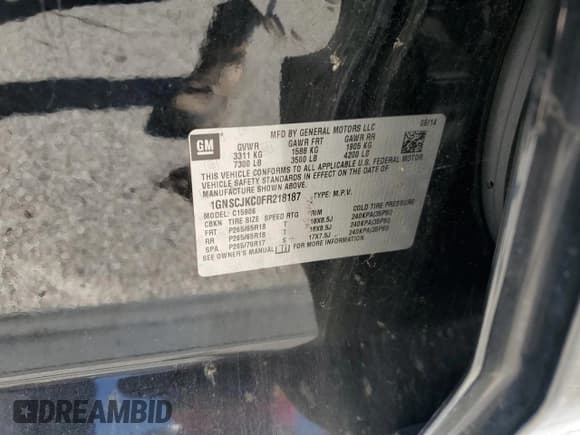 ✅ 2015 Chevrolet Suburban LT • VIN: 1GNSCJKC0FR218187 • Lot: 75301704. Wystawiony na Copart z przebiegiem Nie podano. Bezpłatny archiwum sprzedaży aukcyjnych z USA i szczegółowy raport historii pojazdu na DreamBid. Zdjęcie 13.