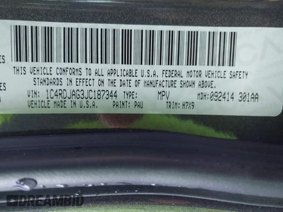 ✅ 2018 Dodge Durango SXT • VIN: 1C4RDJAG3JC187344 • Lot: 42834622. Listed on IAAI with 44,915 mi. Free auction sales archive from the USA and detailed vehicle history report at DreamBid. Image 9.