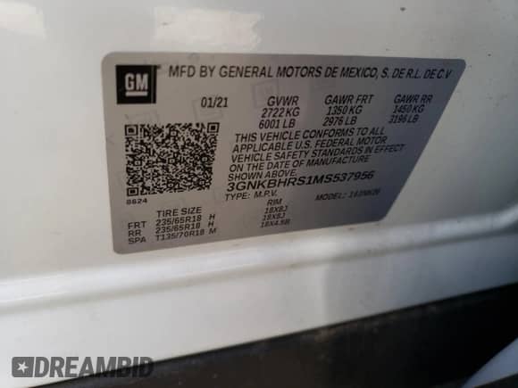 2021 Chevrolet Blazer LT z VIN 3GNKBHRS1MS537956, wystawiony jako Copart lot #39874203 z przebiegiem 38 771 mil mil oraz . Historia ofert i sprzedaży dostępna na DreamBid. Obrazek 12.