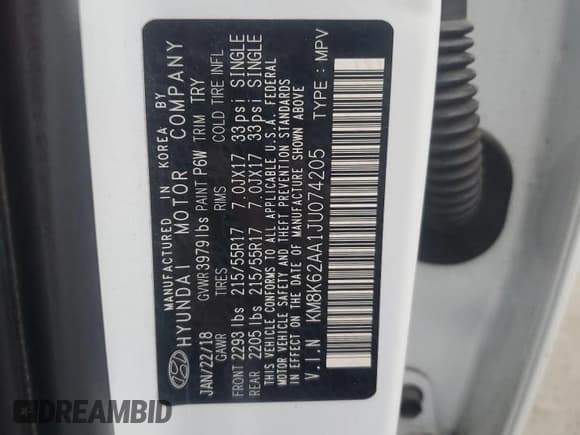 ✅ 2018 Hyundai Kona SEL • VIN: KM8K62AA1JU074205 • Лот: 69294924. Опубликован ранее на Copart с пробегом 96 288 миль. Бесплатный доступ к архиву аукционных продаж из США и подробный отчёт об истории автомобиля на DreamBid. Изображение 13.