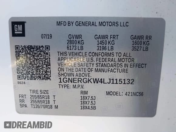 ✅ 2020 Chevrolet Traverse LT Cloth • VIN: 1GNERGKW4LJ115132 • Лот: 43346660. Опубликован ранее на IAAI с пробегом 61 404 миль. Бесплатный доступ к архиву аукционных продаж из США и подробный отчёт об истории автомобиля на DreamBid. Изображение 9.