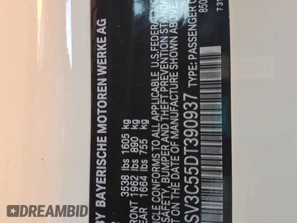 2013 MINI Hardtop S with VIN WMWSV3C55DT390937, listed as a Copart auction lot 85303445 with 94,625 mi miles and Salvage title. Bid and sale history available at DreamBid. Image 13.