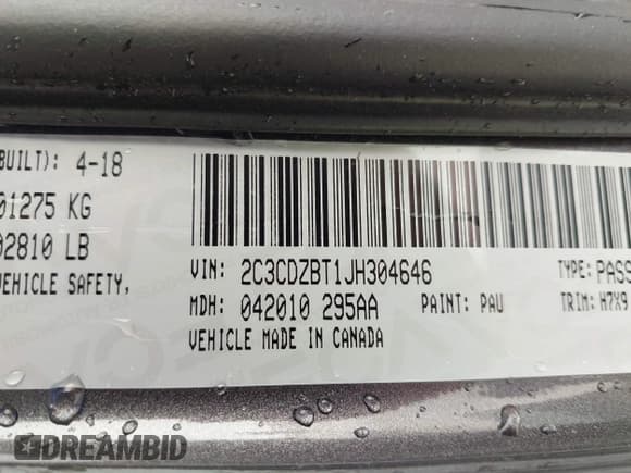 ✅ 2018 Dodge Challenger R/T • VIN: 2C3CDZBT1JH304646 • Лот: 42318186. Опубликован ранее на IAAI с пробегом 104 687 миль. Бесплатный доступ к архиву аукционных продаж из США и подробный отчёт об истории автомобиля на DreamBid. Изображение 9.